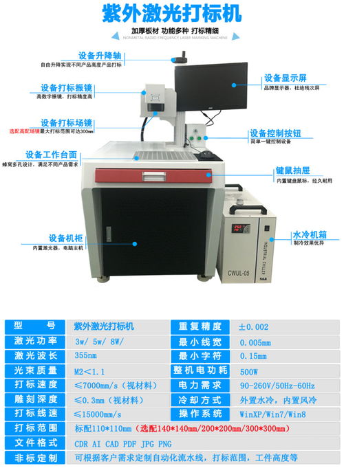 玻璃logo商标激光打标机 紫外激光雕刻设备 超精细激光打标